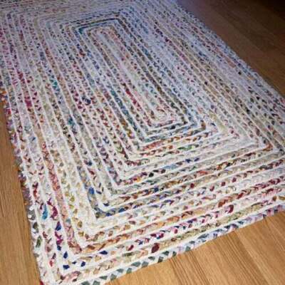 Rug Runner Cotton Braided Style Rectangle Living Area Carpet Home Decor Rug Mat