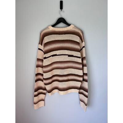 Stussy Tonal Stripe Sweater - Size XL - Brown - NEW | eBay