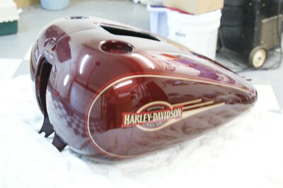 NOS Harley Davidson Fuel Tank Crimson Red with red / gold