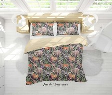 3D Animals Floral Leaves Pattern Quilt Cover Set Duvet Cover Bedding Pillowcases