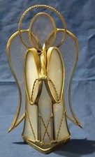 Stained Glass Angel Tea Light Candle Holder 7" Tall 3 1/2" Wide