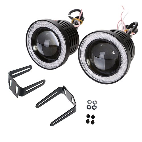 2x 3" INCH LED Fog Light Projector Red Angel Eye COB Halo Ring DRL Driving Bulbs - Picture 7 of 9