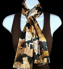 Cats in Red Bows Women's Scarf Cat Kitten Pet Scarfs Animal Black Scarves 