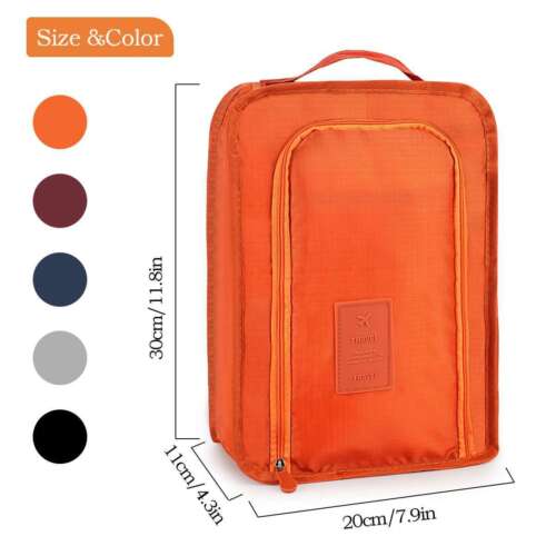 Waterproof Foldable Shoe Bag With Handle Travel Sports Gym Carry Case Storage - Picture 2 of 17