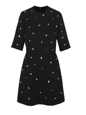 decorated mini dress in black by mcq alexander mcqueen MCQ ALEXANDER MCQUEEN Embroidered Cotton-Jersey Mini Dress