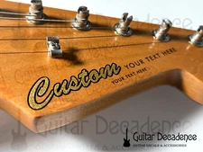 Custom Vintage SILK-SCREEN Printed Metallic Guitar Headstock Waterslide Decals