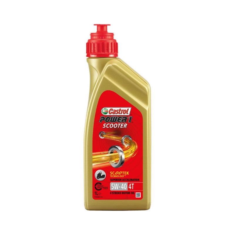 Huile moteur scooter Castrol Power RS 5W40 lubrifiant synthese 4T 1L