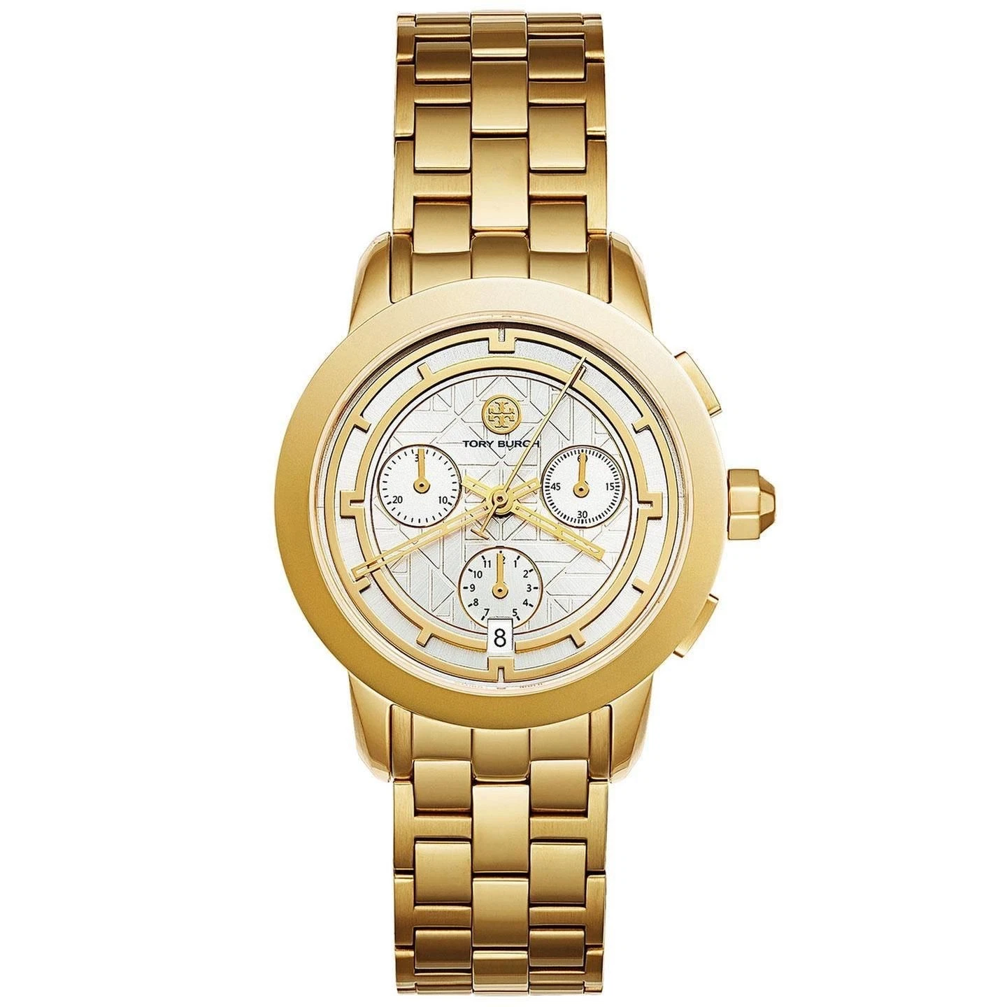 Orologio donna Tory Burch cronografo classico quadrante bianco e tono oro 37 mm TBW1032