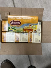 6 Boxes CELESTIAL SEASONINGS Honey Vanilla Chamomile Herbal Tea 20 Bags Box07/27