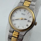 VTG Seiko Quartz Watch 3Y02-0061 Women Dual Tone Date Analog New Battery 6.75"