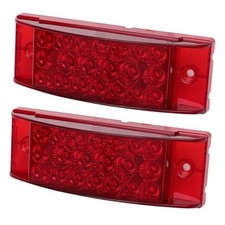 2x Red 6" LED Rectangle Side Marker Clearance Trailer Lights 21 Diodes with