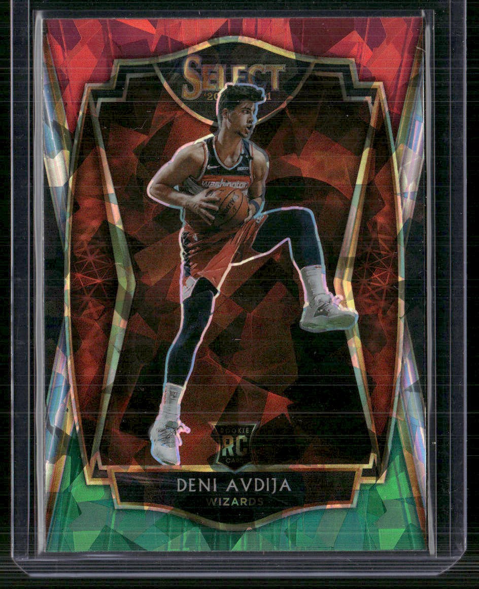 2020-21 Panini Select #180 Deni Avdija Red White Green Cracked Ice