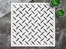 Stencil Diamond Plate - Reusable Geometric Pattern, Industrial Design - Mylar...