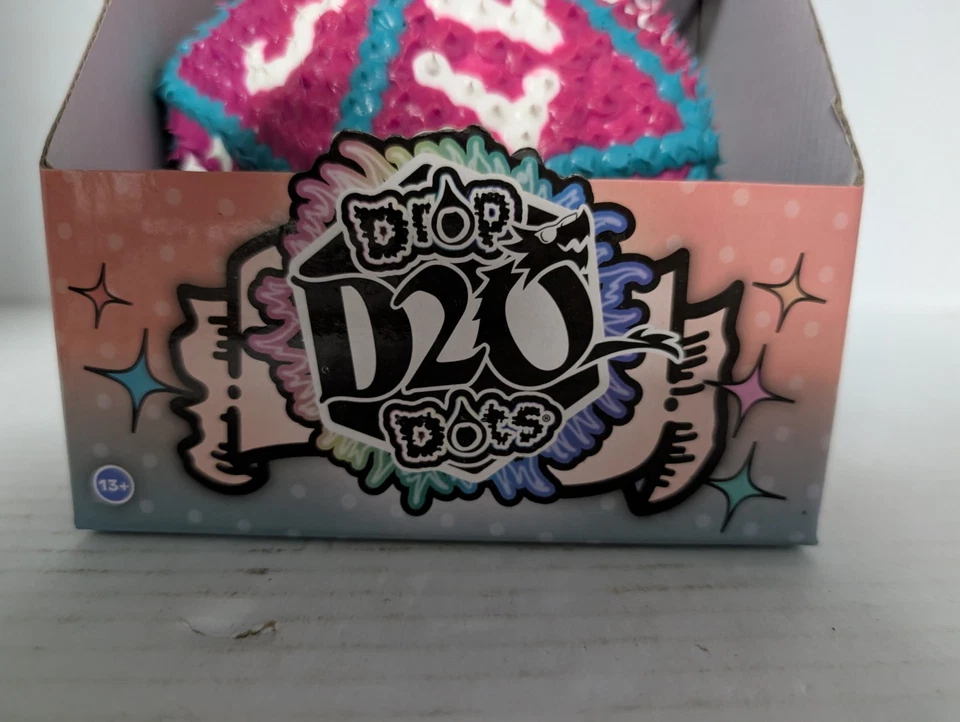 Drop Dots D20 Jumbo Dice 5.5" Rose Mystique para Rolling & Tossing 2003 Kessco - Imagem 2 de 4