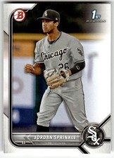 2022 Bowman Draft #BD-183 Jordan Sprinkle 1st Chicago White Sox Baseball