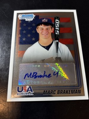 2010 Bowman Draft Picks & Prospects - USA Team Autograph Marc Brakeman...
