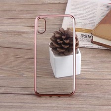 Custodia protettiva cellulare cromata guscio TPU case silicone cover trasparente Samsung S9 ROSÉ Gol