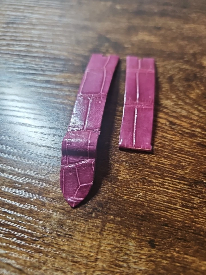 Relógio Cartier 18/16mm OEM pulseira de couro de jacaré roxo KD97SH95 - Imagem 4 de 4