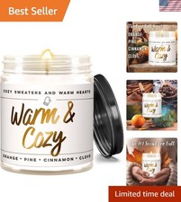 Warm and Cozy Christmas Candles Scented, Fall Candle - Cinnamon, Pine, Orange...
