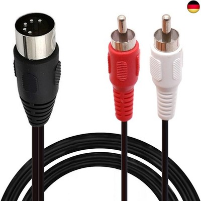 5-poliges Midi-auf-Cinch-Kabel, 5-poliger DIN-Stecker auf 2