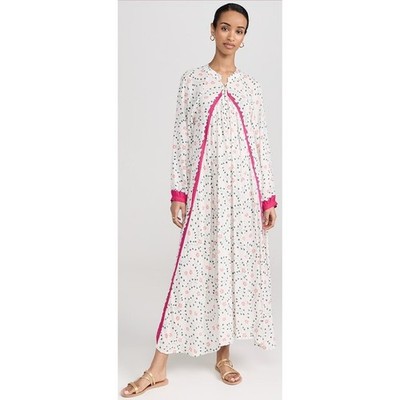 Natalie Martin Fiore Maxi Dress Pinwheel Cotton Floral Print Womens Large