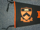 Vintage Princeton University Wool Felt Leather Pyrography Pennant VGC 11" by 29" — photo 3