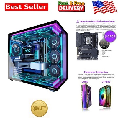 ATX Mid Tower PC Case - 7 ARGB Fans, Type-C, Tempered Glass & Power Packed