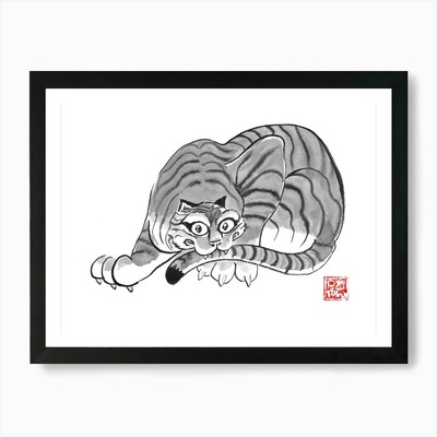 Tiger Drawing Art Print Framed Wall Art Poster Canvas Print Picture