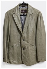 Black Brown 1826 Men’s Genuine Leather Blazer Jacket Olive Gray Size L С2
