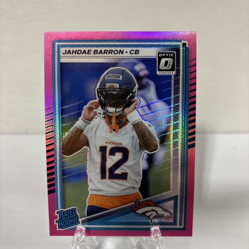  2025 Panini Donruss Optic Rated Rookie Preview Jahdae Barron Pink RC Broncos