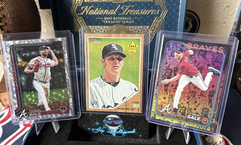 Chris Sale Cy Young Winner MVP Refractor & Rookie 3 Card Lot - Atlanta Braves