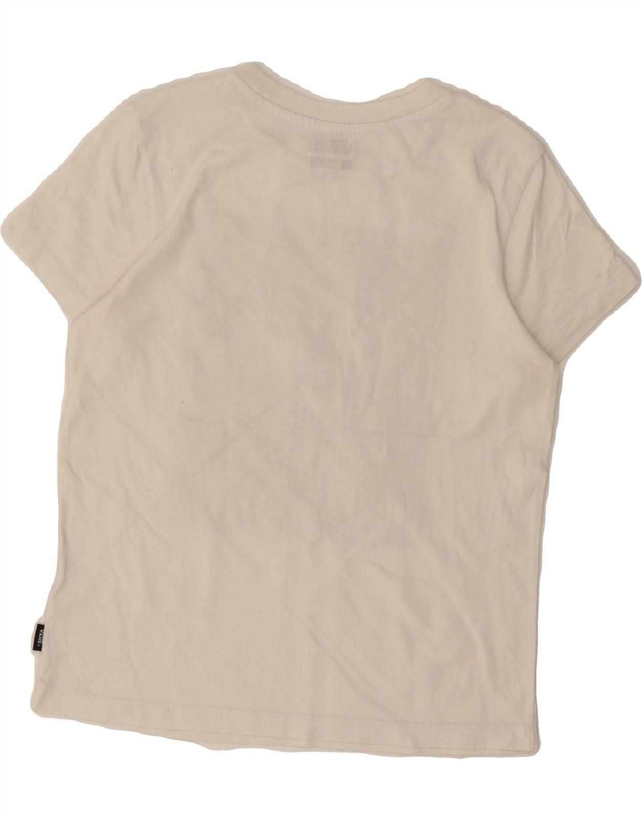 VANS Womens Crop Graphic T-Shirt Top UK 6 XS White Cotton DS38 thumbnail 2