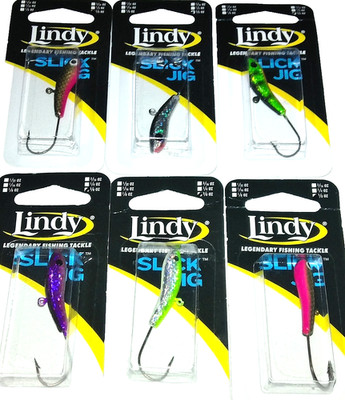 Lindy Tackle 3/8  Slick Ice Jigs  (Lot of 6-SJ1638-05)
