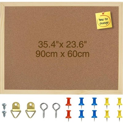 Kork Pinnwand 90x60 cm Wandtafel Pinnwand Korkplatte inkl. Pinnele