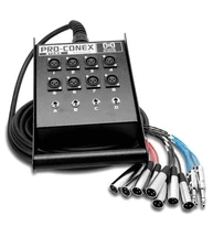 Hosa SH-8X4-25 Pro-Conex Stage Box Snake, Hosa 8 x XLR Sends and 4 x 1/4 in TRS