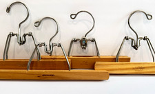 Lot of 4 Wooden Pants Hangers Oxford Setwell The Scot Berkshire Vintage