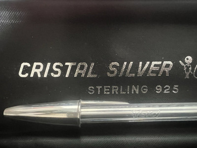 Bic Kugelschreiber Stift Cristal Silver Hoodie Silber Fest 925 Garantie Vintage