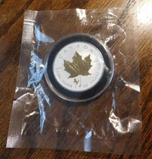 2014 Canada $5 Silver Maple Leaf w/ Horse Reverse Proof Gold Gilded sealed