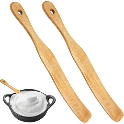 Wooden Spatula Set of 2 Kitchen Cooking Utensil Wood Spurtle Spoon Dough Stirrer
