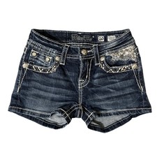 Miss Me Denim Shorts Girls 10 Blue KE8680H3 Sequin Embellished Distressed 22x2