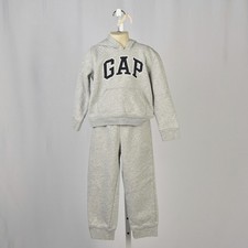Gap Logo Classic Gray / Blue Pullover Kangaroo Sweatshirt Jogging Suit Size 5