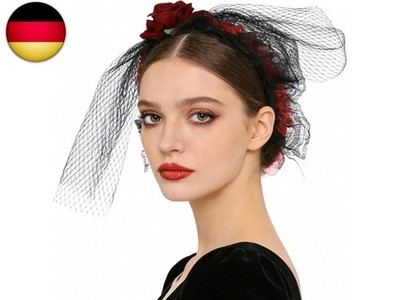 FakeFace Rose Haarband Blumenkrone Stirnband Dia de los Muertos Kopfschmuck für