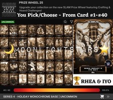 Topps WWE Slam 25 - PRIZE WHEEL Holiday Monochrome - You Pick/Choose