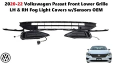 2020-22 Volkswagen Passat Front Lower Grille LH & RH Fog Light Covers w/Sensors