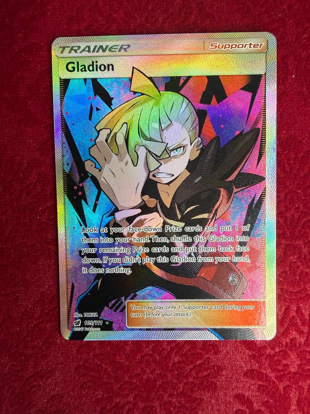 Pokemon TCG Gladion Full Art 109/111, Crimson Invasion (NM)