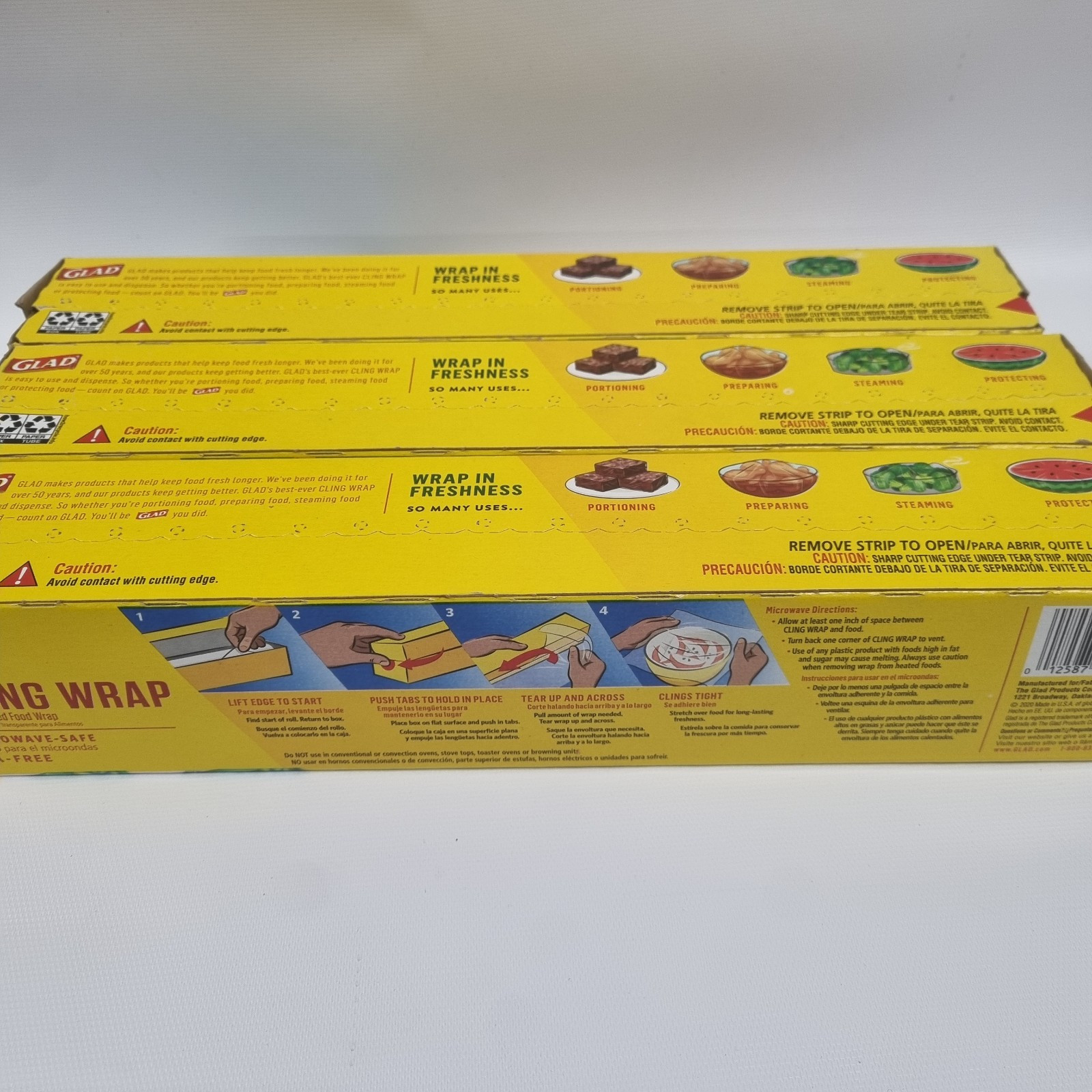 3 GLAD Cling Wrap Green Winter Edition Tinted Holiday Christmas 200 Sq Ft Each