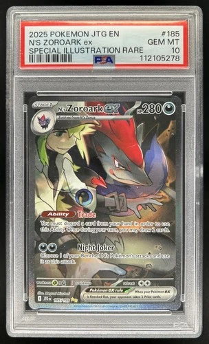 2025 Pokemon Journey Together N's Zoroark ex #185/159 PSA 10 GEM MINT