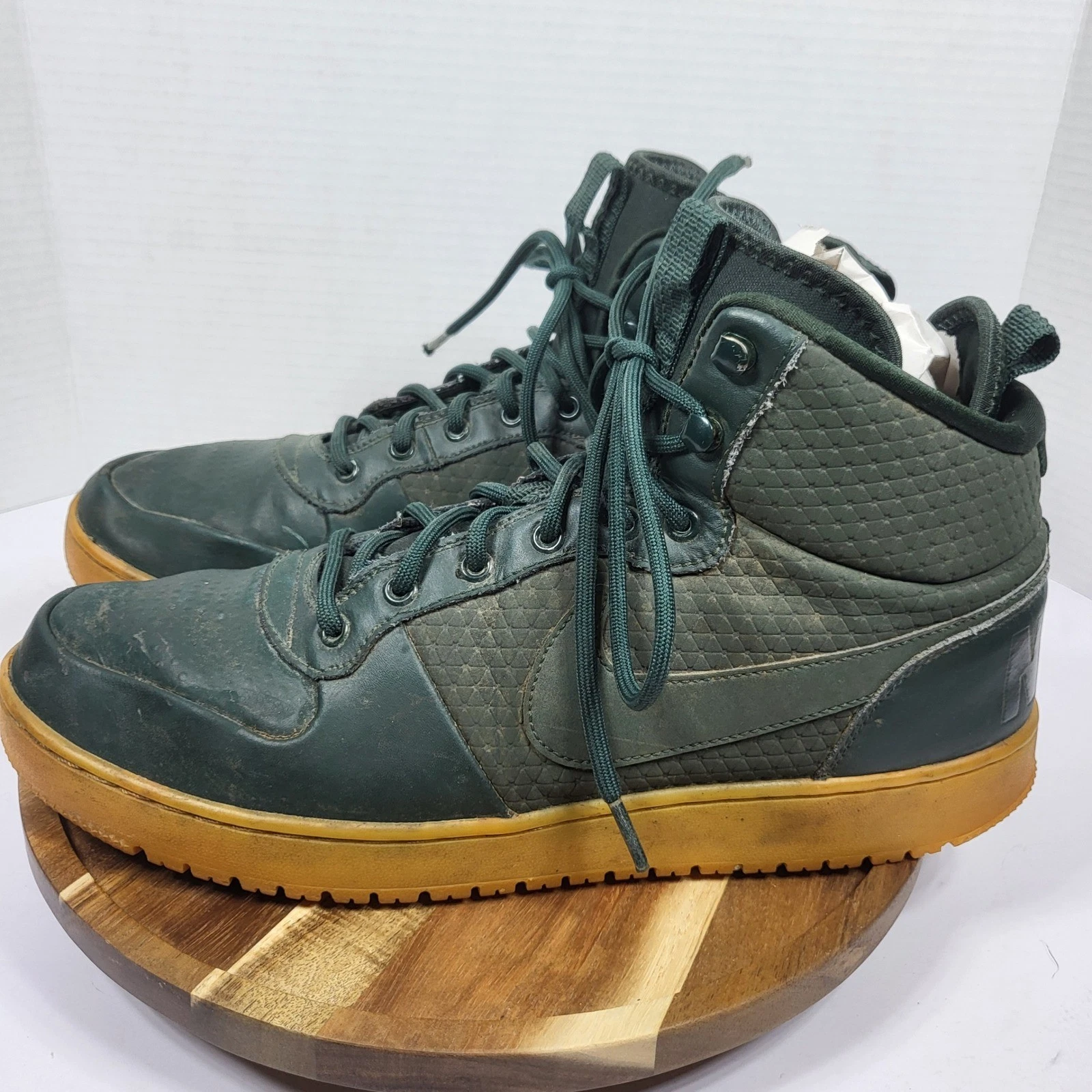 Nike Men Court Borough Mid Winter Outdoor Green Weather Resistant Sneakers Sz 12
