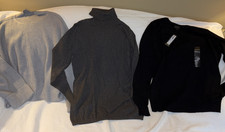  30- 44 NEW WORTHINGTON SWEATERS SIZE L Pick -Light Grey, Dark Gray or Black NWT