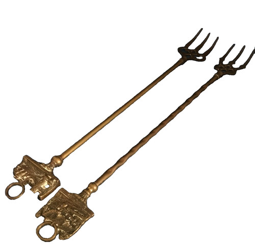 Victorian Souvenir Toasting Forks (Conway Castle & Bridge and Shanklin)